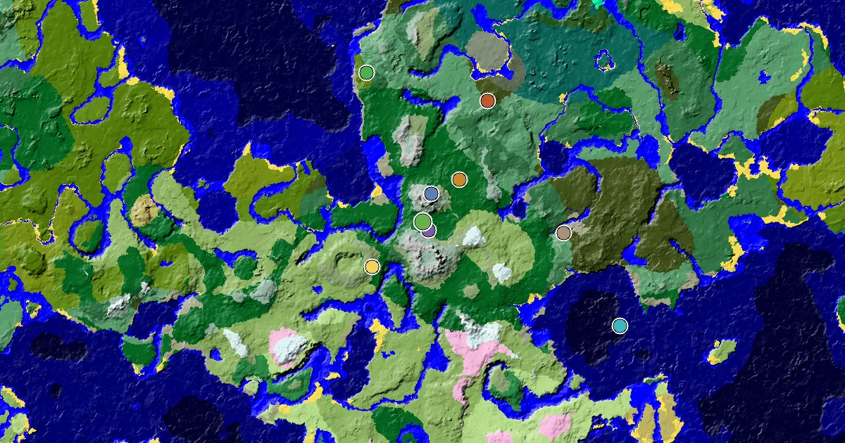 Forest Seed With an Ancient City Under Spawn — biome and structure map
