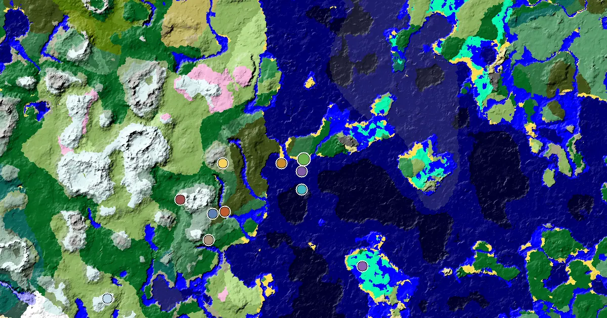 a Mansion Within Reach Near a Beach Spawn — biome and structure map