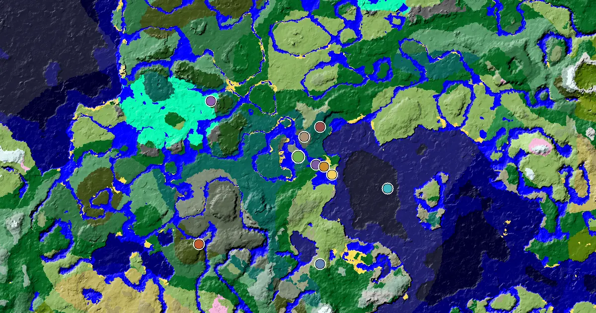 a Mansion Within Reach Near a Taiga Spawn — biome and structure map