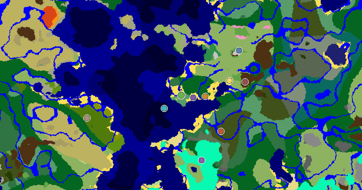 Minecraft Beach Seed: a Mansion Within Reach — biome and structure map