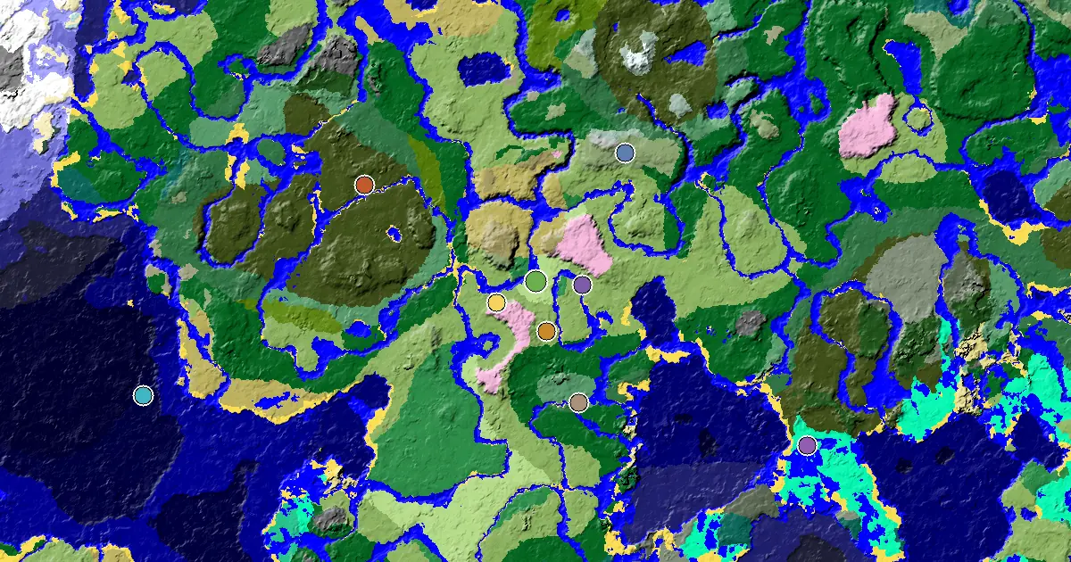 Sunflower Plains Seed With a Mansion Within Reach — biome and structure map