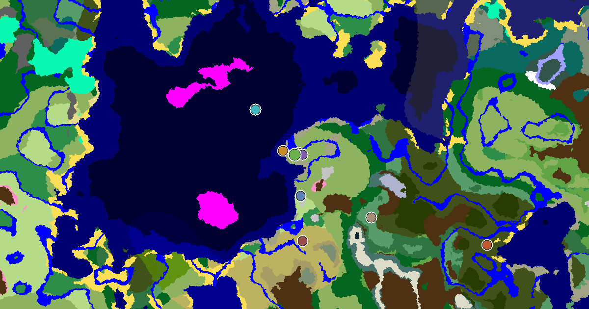 Plains Seed With a Village at Spawn — biome and structure map