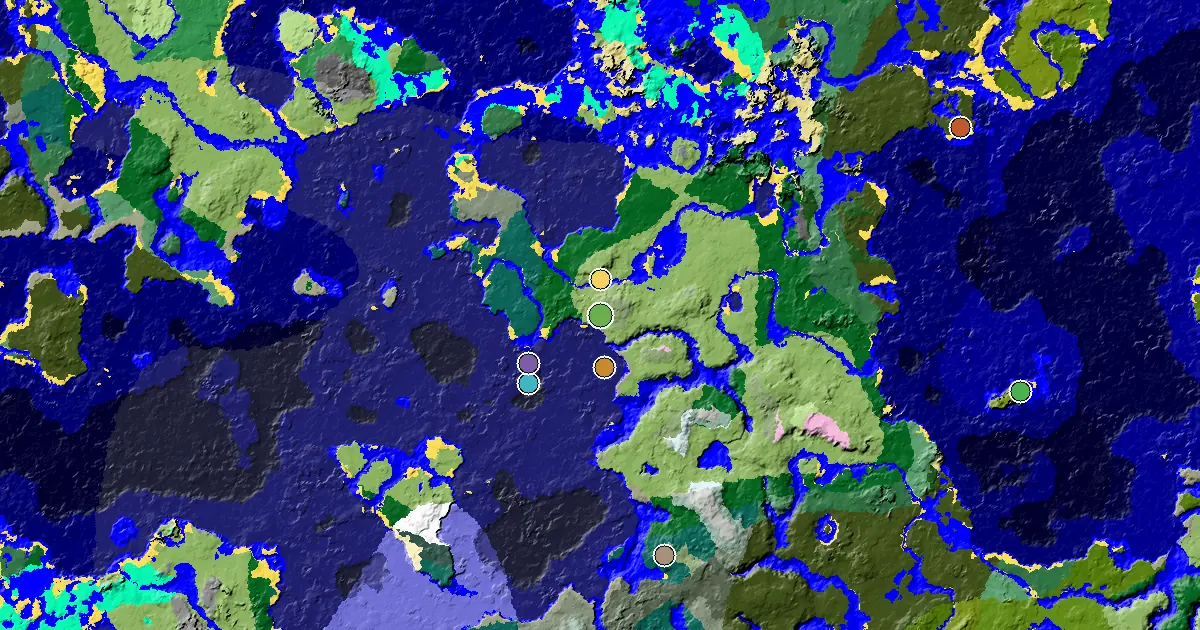 Plains Seed With a Village Beside Spawn — biome and structure map