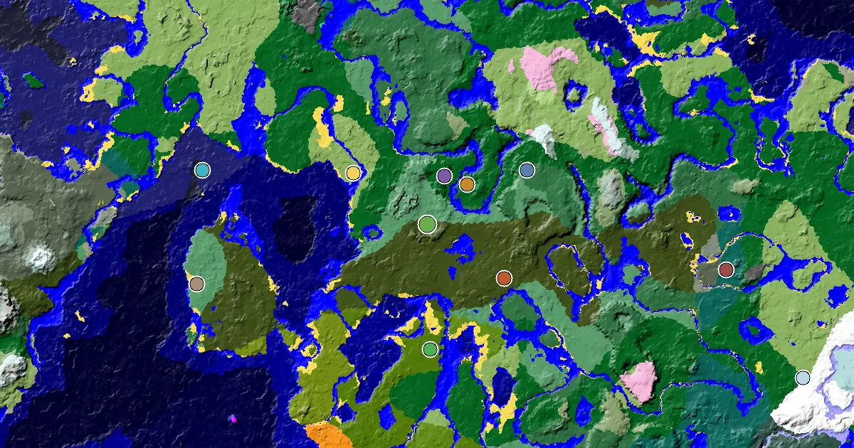 Dark Forest Seed With a Mansion Within Reach — biome and structure map