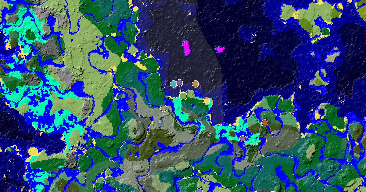 Minecraft Forest Seed: a Mansion Within Reach — biome and structure map
