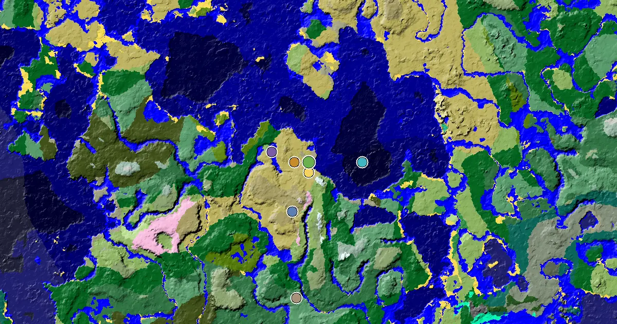 Savanna Seed With a Trial Chamber by Spawn — biome and structure map