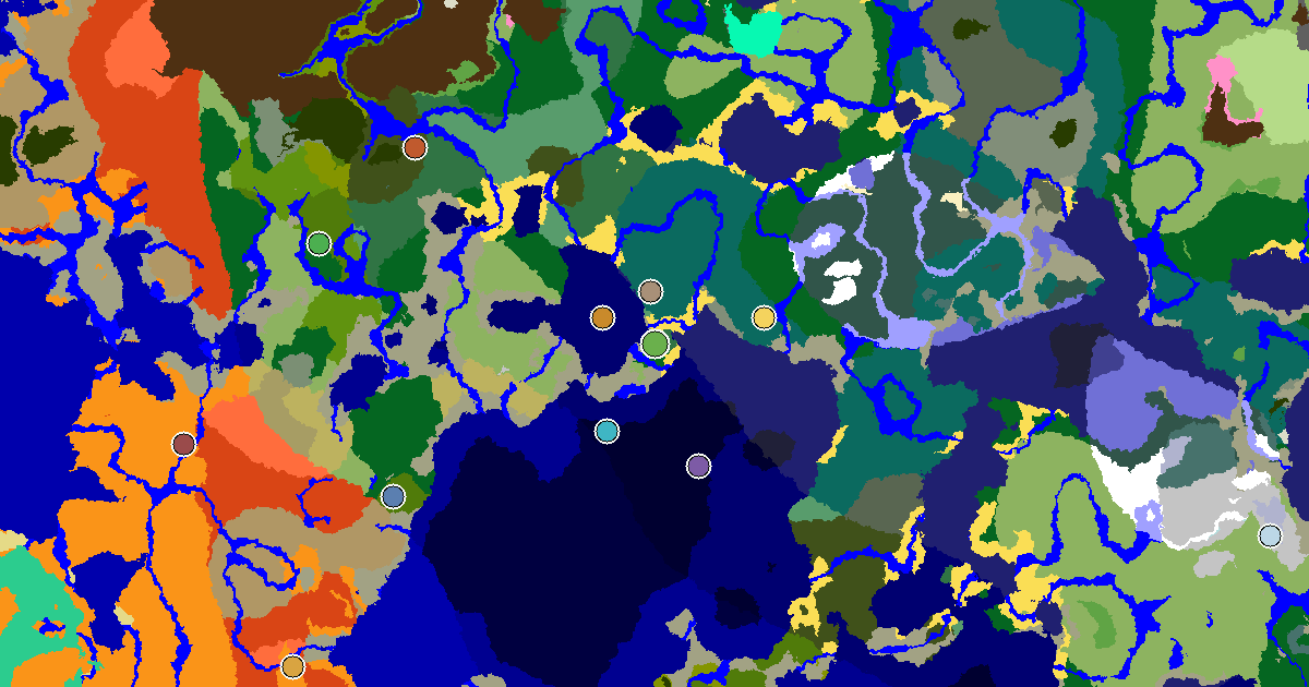 a Mansion Within Reach Near a Forest Spawn — biome and structure map around spawn