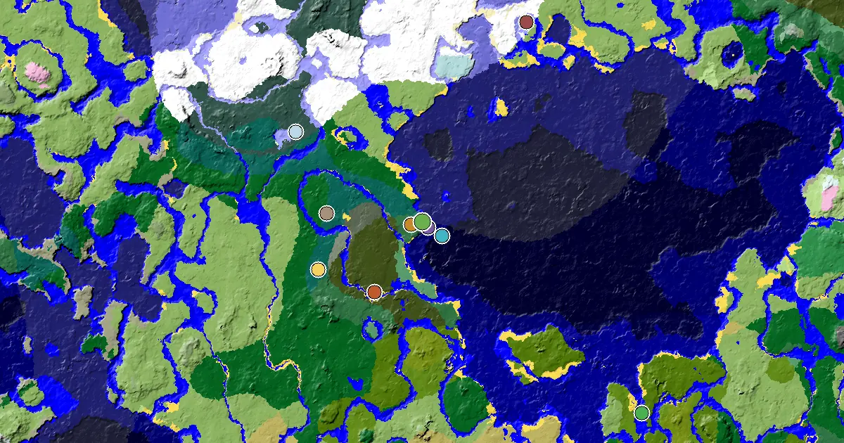a Woodland Mansion Nearby Near a Taiga Spawn — biome and structure map
