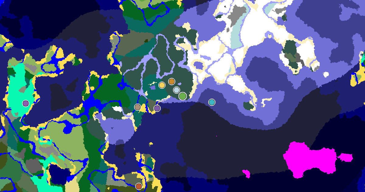 a Village Close to Spawn Near a Snowy Taiga Spawn — biome and structure map around spawn