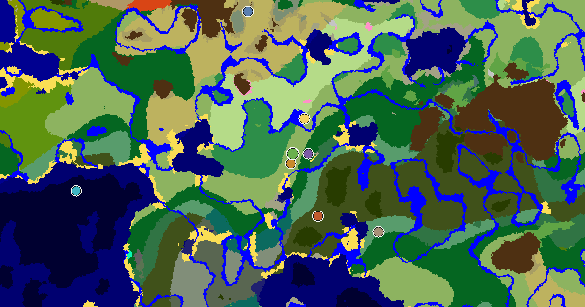 Plains Seed With a Trial Chamber by Spawn — biome and structure map