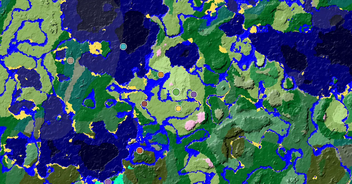 Sunflower Plains Spawn — a Mansion Within Reach — biome and structure map