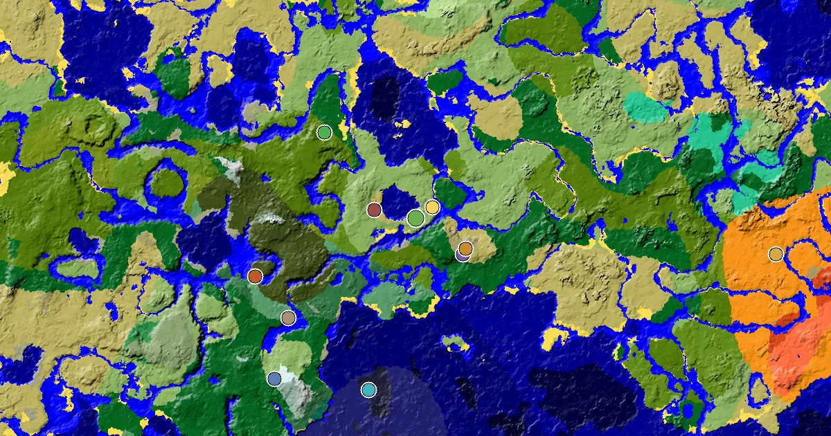 a Village Beside Spawn Near a Plains Spawn — biome and structure map