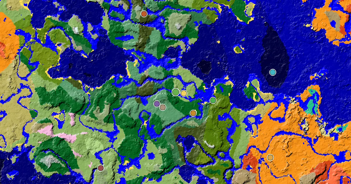 a Village Beside Spawn Near a Forest Spawn — biome and structure map