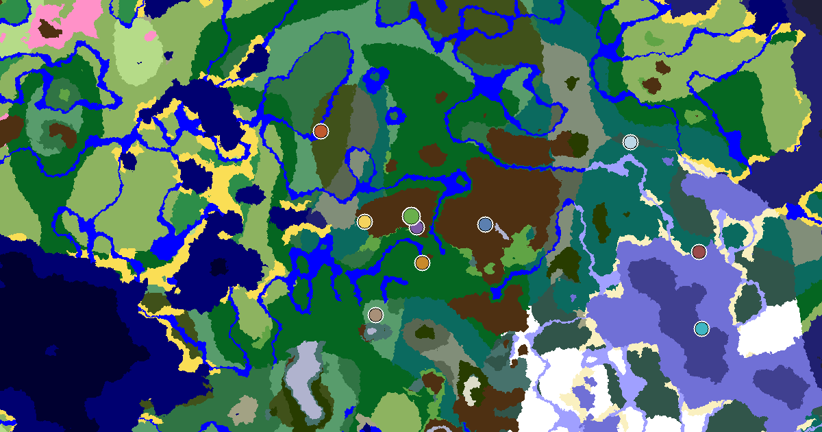 Dripstone Caves Seed With a Mansion Within Reach — biome and structure map