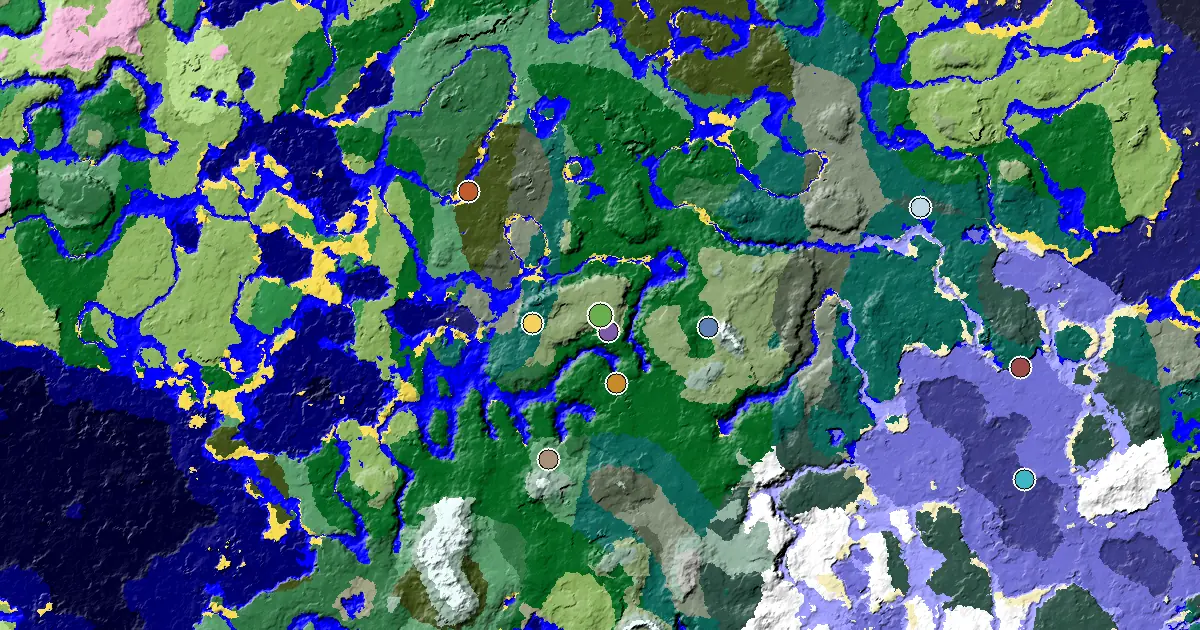Dripstone Caves Seed With a Mansion Within Reach — biome and structure map around spawn