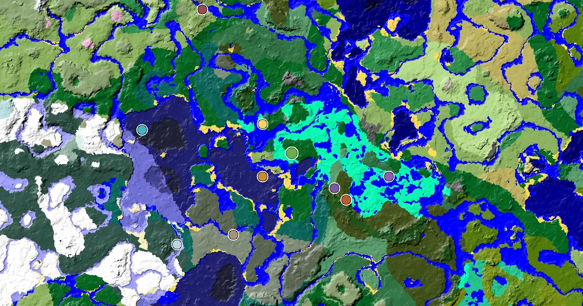 Minecraft Forest Seed: a Mansion Within Reach — biome and structure map