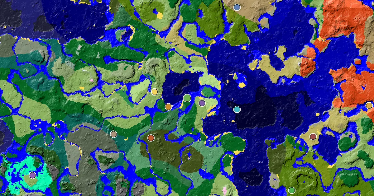 Beach Spawn — a Mansion Within Reach — biome and structure map
