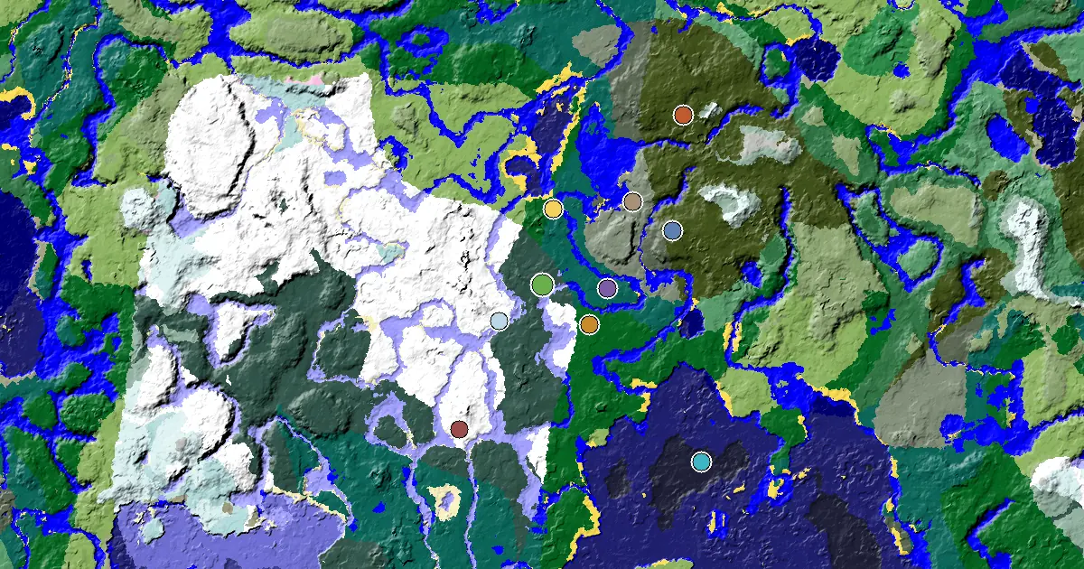 Minecraft Snowy Taiga Seed: a Mansion Within Reach — biome and structure map around spawn