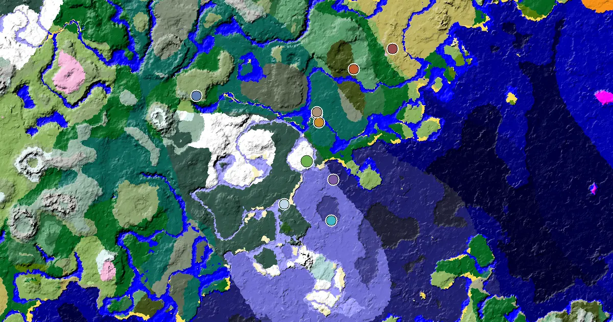 a Mansion Within Reach Near a Snowy Plains Spawn — biome and structure map