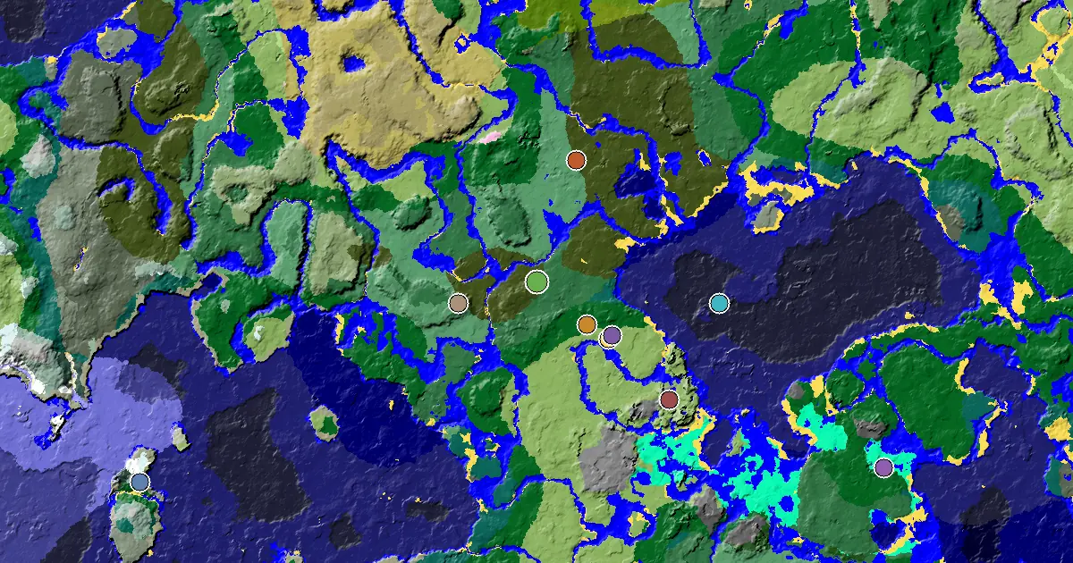 Minecraft Dark Forest Seed: a Mansion Within Reach — biome and structure map