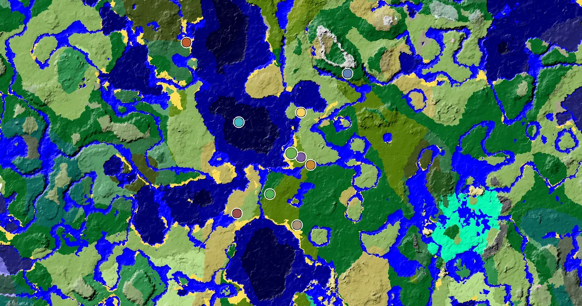 Sparse Jungle Seed With a Village Close to Spawn — biome and structure map