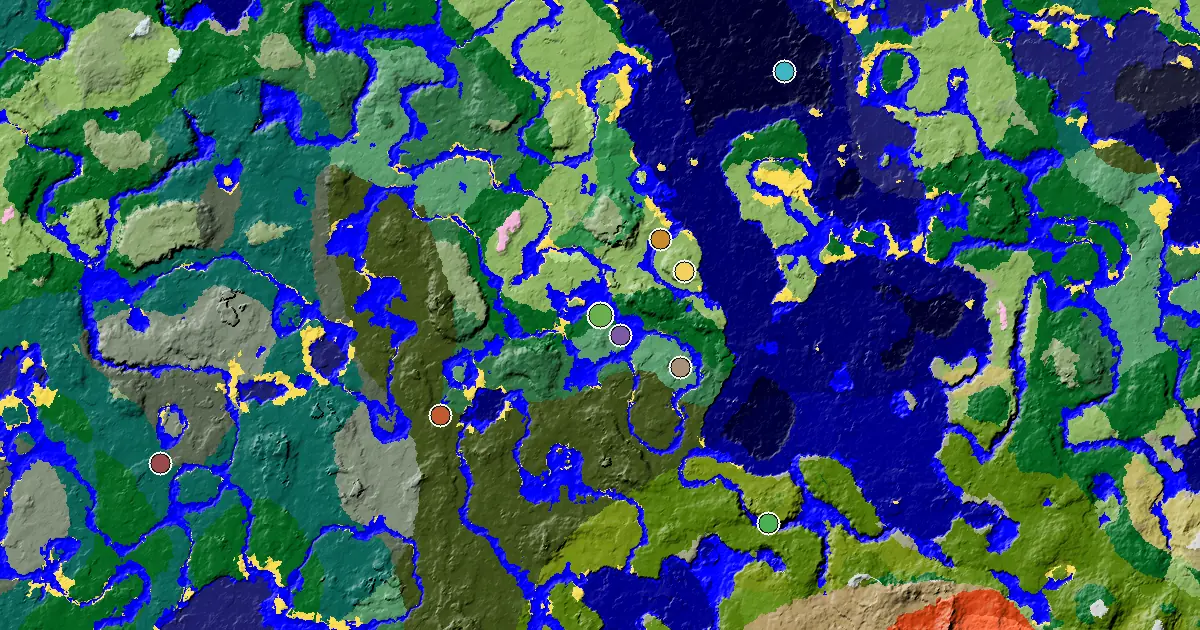 a Mansion Within Reach Near a Forest Spawn — biome and structure map