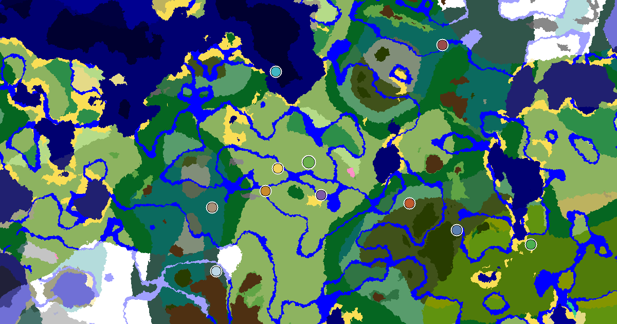 Plains Spawn — a Mansion Within Reach — biome and structure map around spawn