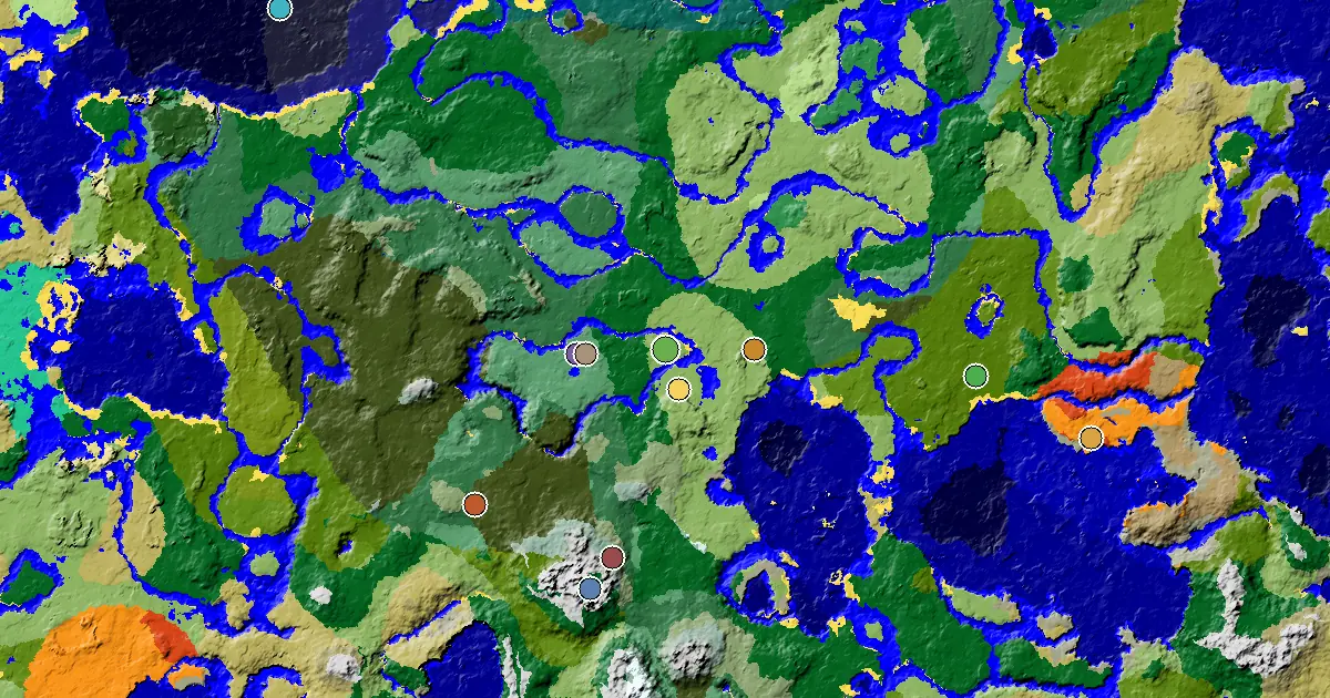 a Village Beside Spawn Near a Plains Spawn — biome and structure map