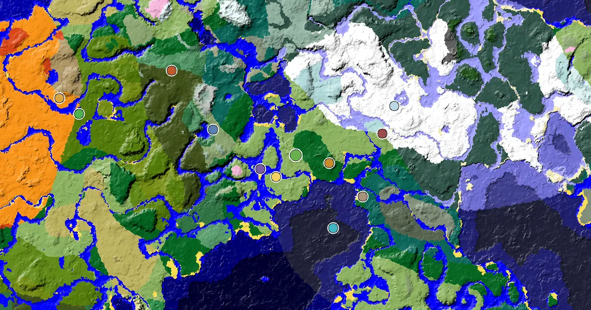 Plains Spawn — a Village Close to Spawn — biome and structure map