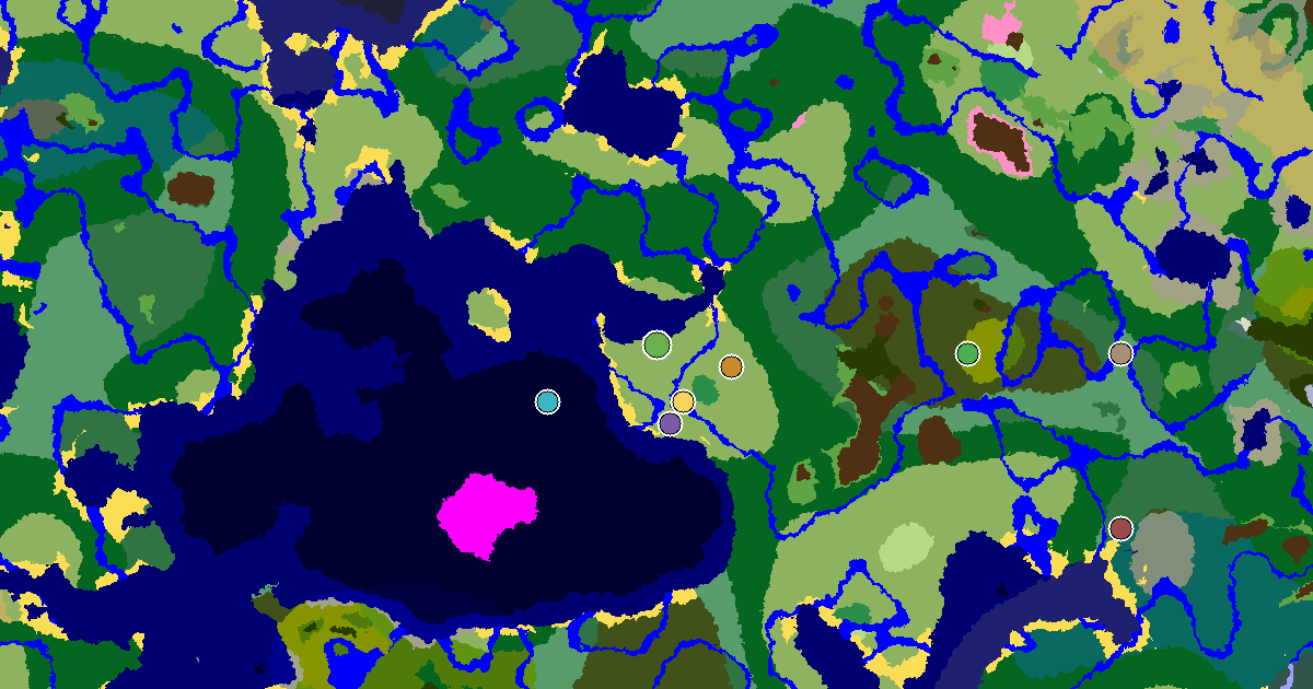 Plains Seed With a Village Close to Spawn — biome and structure map around spawn