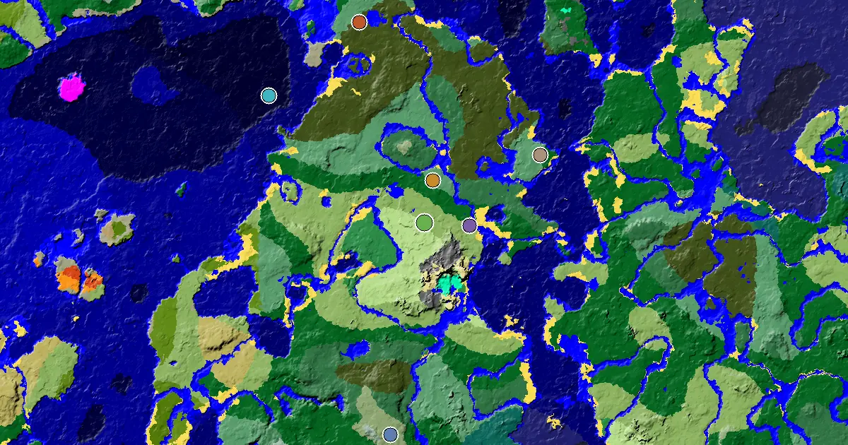 Plains Seed With a Village at Spawn — biome and structure map