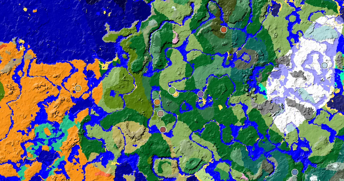 a Village at Spawn Near a Plains Spawn — biome and structure map