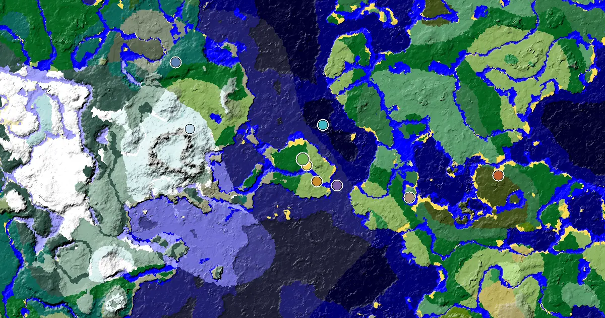a Village at Spawn Near a Forest Spawn — biome and structure map