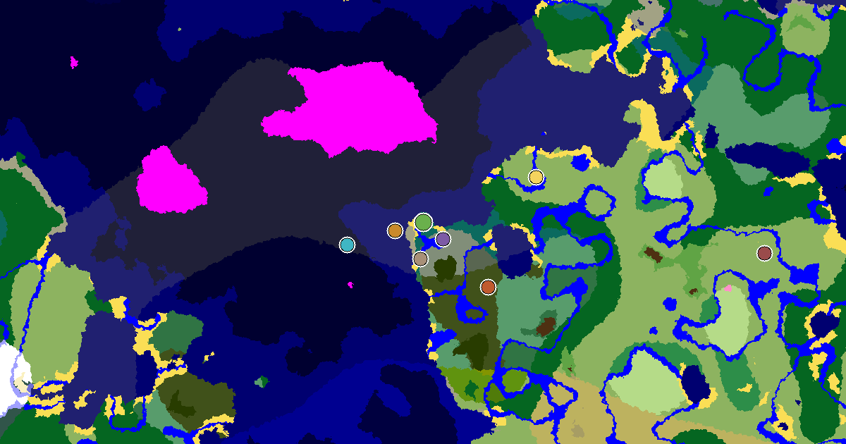 a Mansion Within Reach Near a Taiga Spawn — biome and structure map around spawn