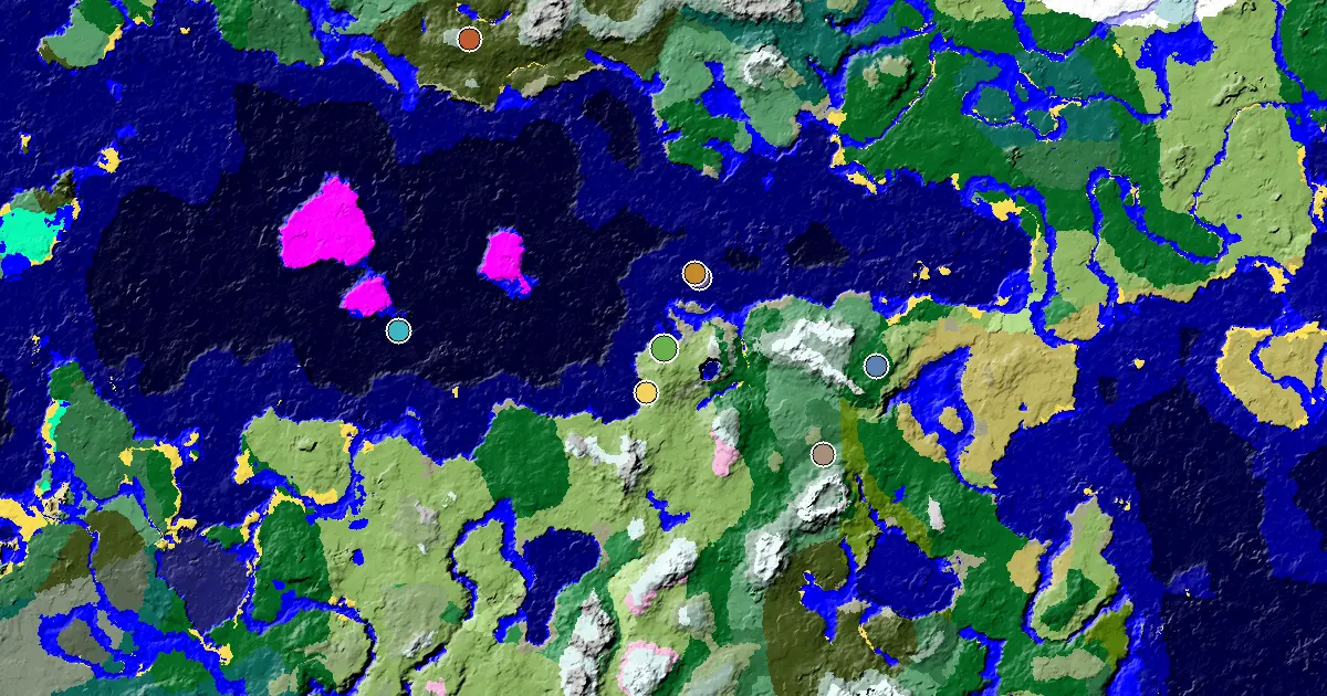 Plains Seed With a Village Beside Spawn — biome and structure map