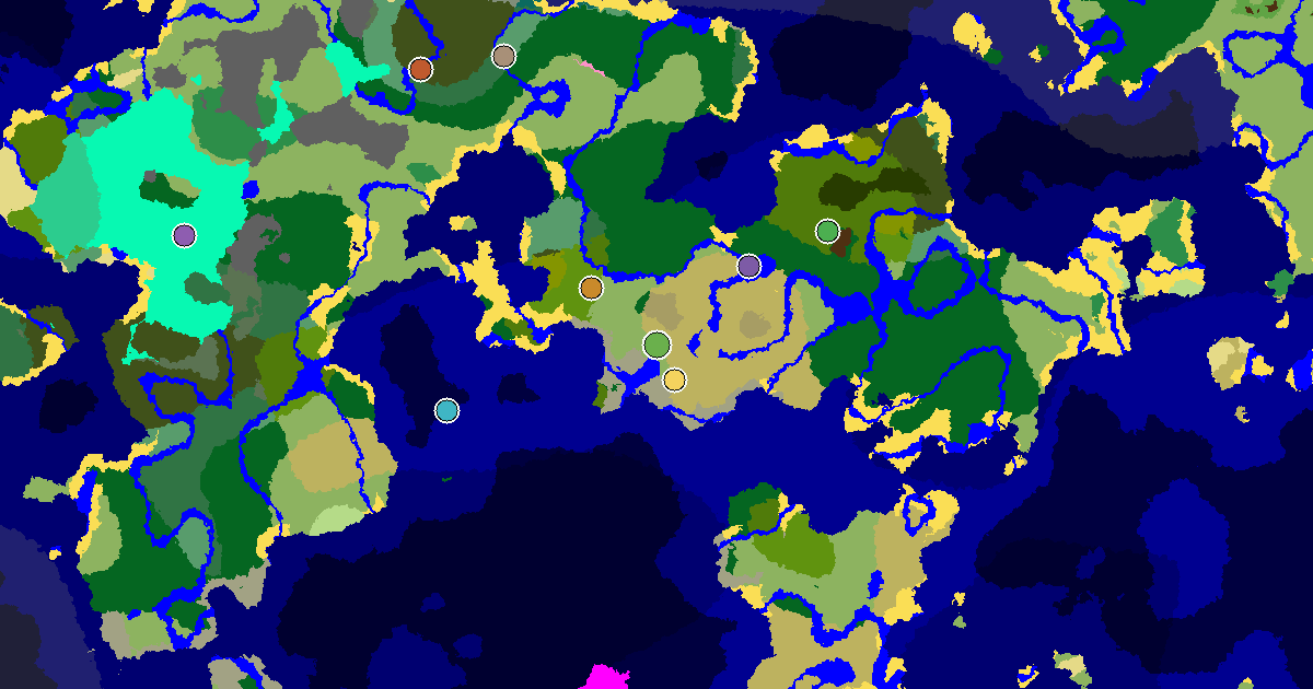 Savanna Seed With a Village Beside Spawn — biome and structure map