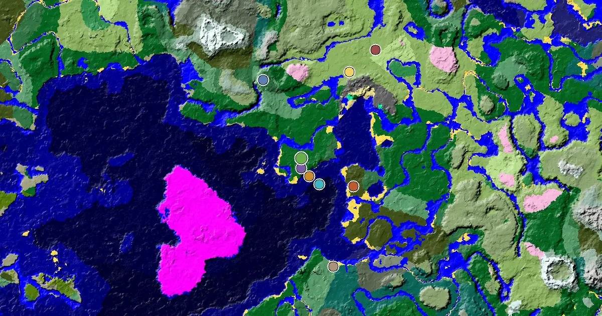 a Woodland Mansion Nearby Near a Forest Spawn — biome and structure map around spawn