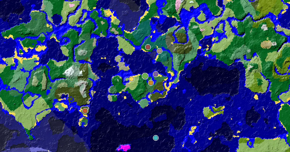 Beach Seed With a Trial Chamber by Spawn — biome and structure map