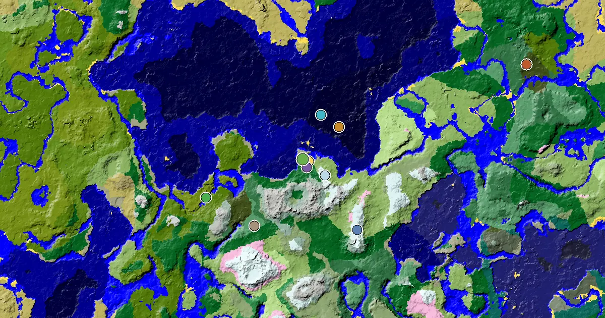 Stony Shore Spawn — a Village at Spawn — biome and structure map