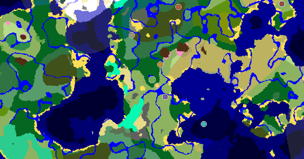 a Village Beside Spawn Near a Forest Spawn — biome and structure map around spawn