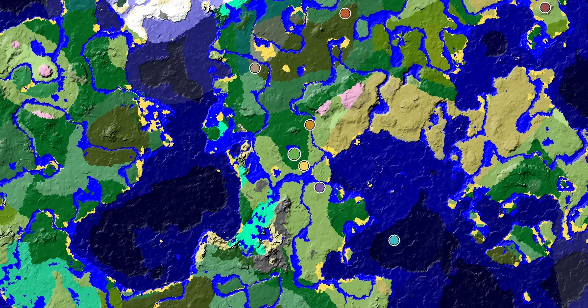 a Village Beside Spawn Near a Forest Spawn — biome and structure map