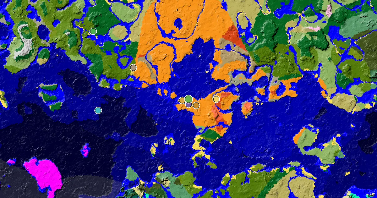 Desert Spawn — a Desert Temple Steps Away — biome and structure map