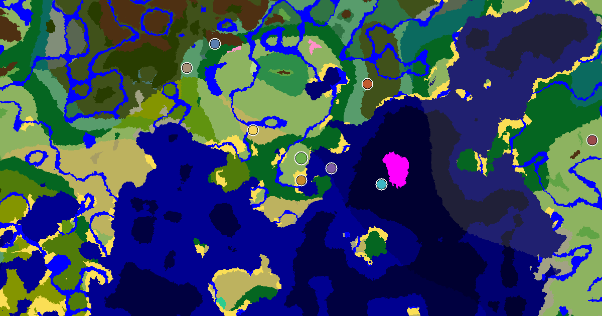 Plains Spawn — a Mansion Within Reach — biome and structure map around spawn