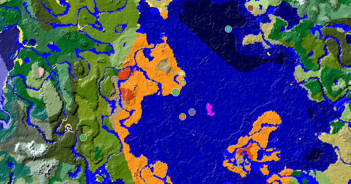 Desert Spawn — a Desert Temple Steps Away — biome and structure map