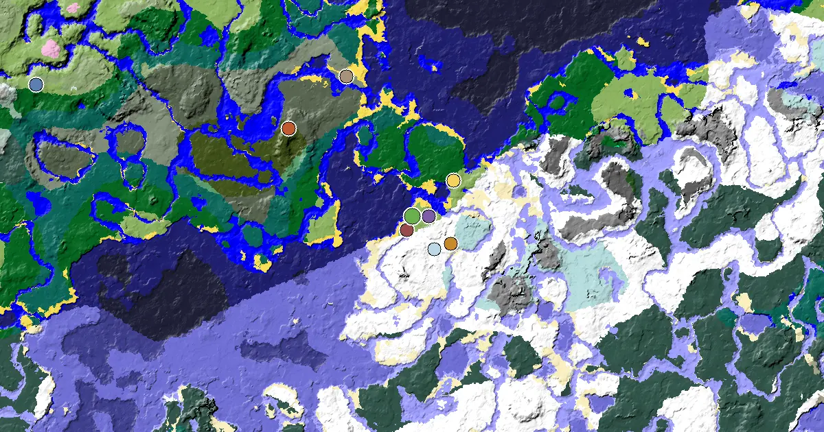 a Mansion Within Reach Near a Beach Spawn — biome and structure map