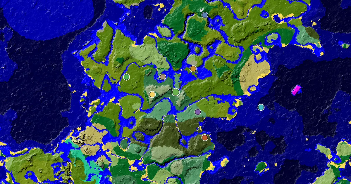 Birch Forest Seed With a Mansion Within Reach — biome and structure map