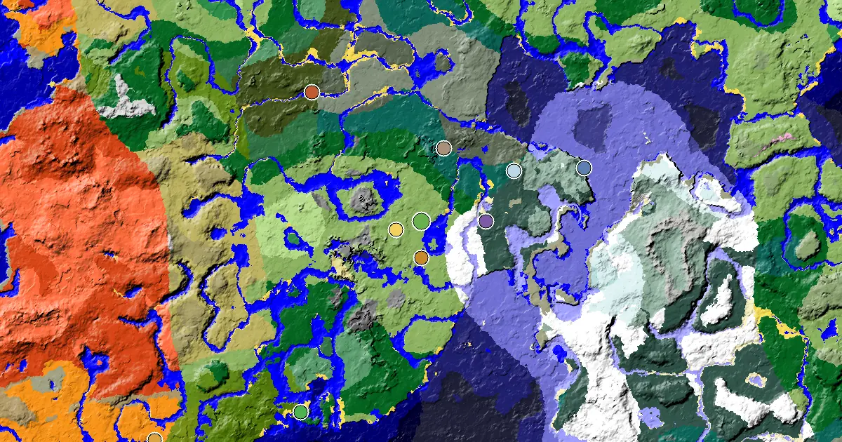 Plains Seed With a Village Beside Spawn — biome and structure map