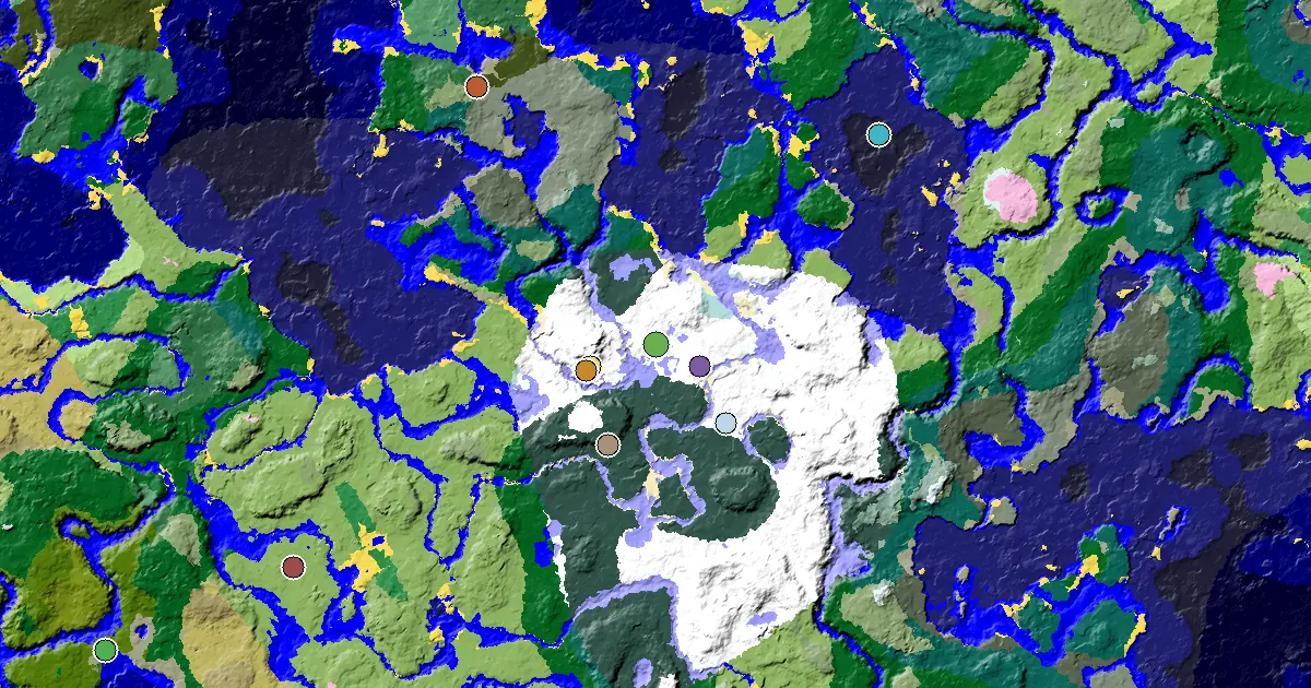 Minecraft Snowy Plains Seed: a Mansion Within Reach — biome and structure map