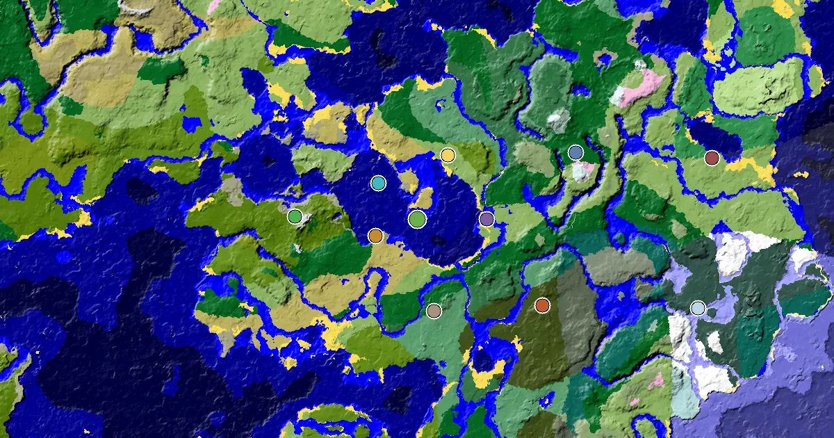 Beach Seed With a Mansion Within Reach — biome and structure map