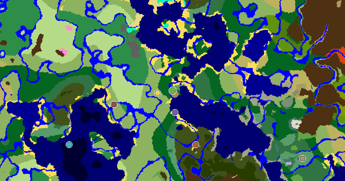 a Trial Chamber by Spawn Near a Forest Spawn — biome and structure map